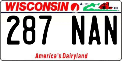 WI license plate 287NAN