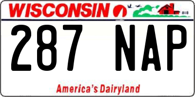 WI license plate 287NAP