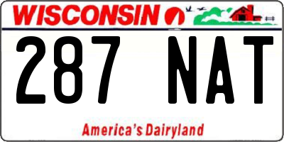 WI license plate 287NAT