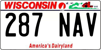 WI license plate 287NAV