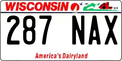 WI license plate 287NAX