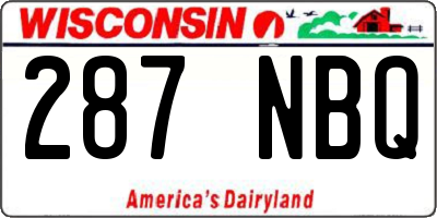 WI license plate 287NBQ