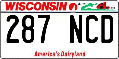 WI license plate 287NCD