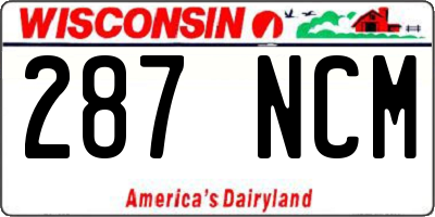 WI license plate 287NCM