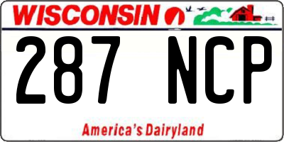 WI license plate 287NCP