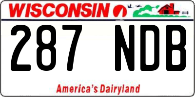 WI license plate 287NDB