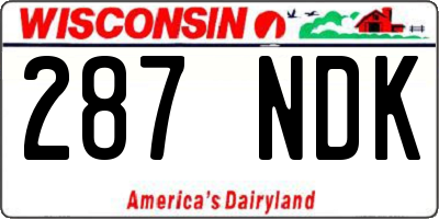 WI license plate 287NDK