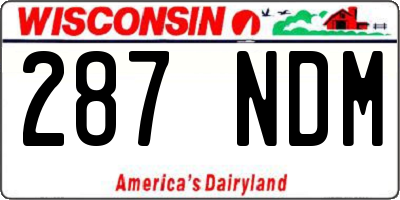WI license plate 287NDM