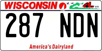 WI license plate 287NDN