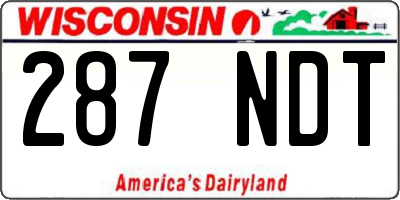 WI license plate 287NDT