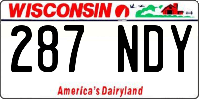WI license plate 287NDY