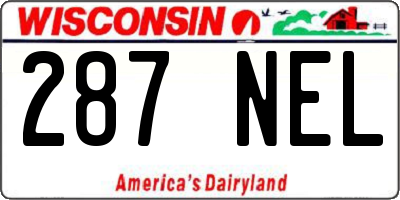 WI license plate 287NEL