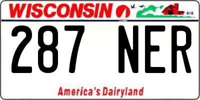 WI license plate 287NER