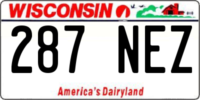 WI license plate 287NEZ