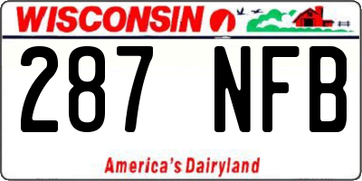 WI license plate 287NFB