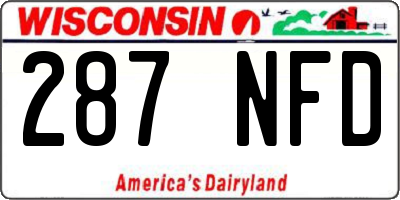 WI license plate 287NFD