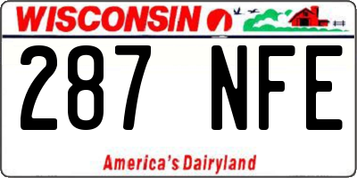 WI license plate 287NFE
