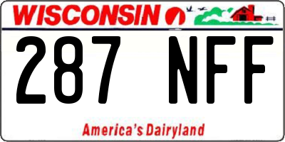 WI license plate 287NFF