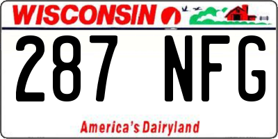 WI license plate 287NFG