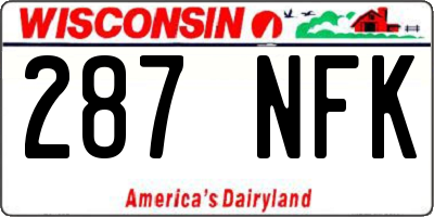 WI license plate 287NFK