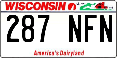 WI license plate 287NFN