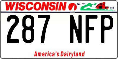 WI license plate 287NFP