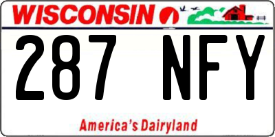 WI license plate 287NFY