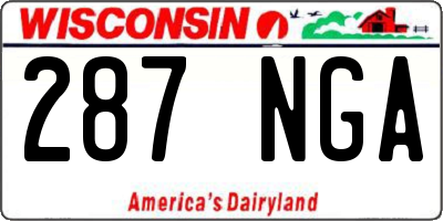 WI license plate 287NGA
