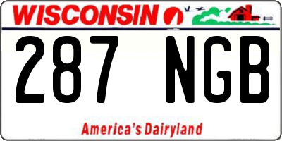 WI license plate 287NGB