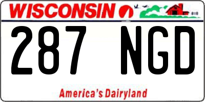 WI license plate 287NGD