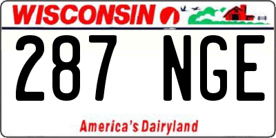 WI license plate 287NGE