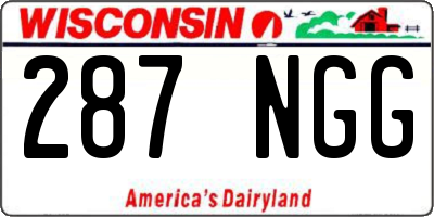 WI license plate 287NGG