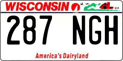 WI license plate 287NGH