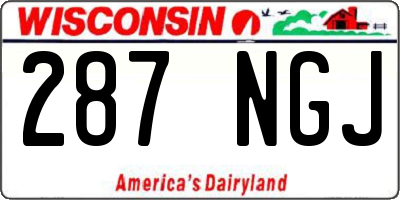 WI license plate 287NGJ
