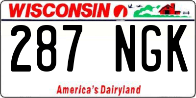 WI license plate 287NGK