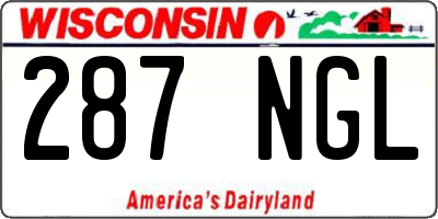WI license plate 287NGL