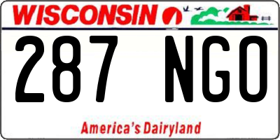 WI license plate 287NGO