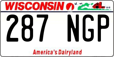 WI license plate 287NGP