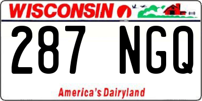 WI license plate 287NGQ