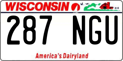 WI license plate 287NGU