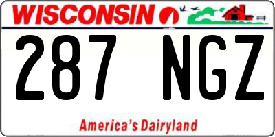 WI license plate 287NGZ