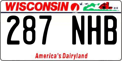 WI license plate 287NHB