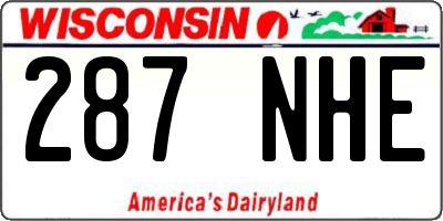 WI license plate 287NHE