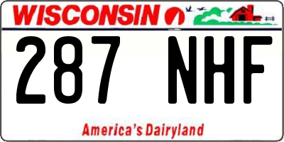 WI license plate 287NHF