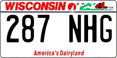 WI license plate 287NHG