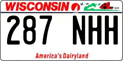WI license plate 287NHH