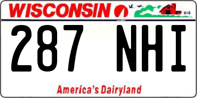 WI license plate 287NHI