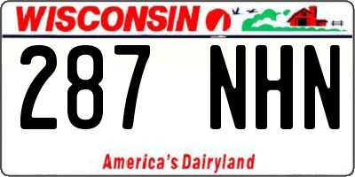 WI license plate 287NHN
