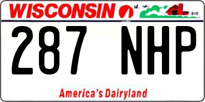 WI license plate 287NHP