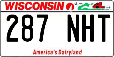 WI license plate 287NHT